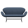 Fritz Hansen Swan™ Sofa 2 Seater, Black Lacquered/Fiord Dark/Grey