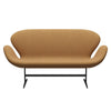 Fritz Hansen Swan™ Sofa 2 Seater, Black Lacquered/Fiord Ochre/Stone