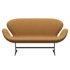 Fritz Hansen Swan™ Sofa 2 Seater, Black Lacquered/Fiord Orange