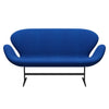 Fritz Hansen Swan™ Sofa 2 Seater, Black Lacquered/Hallingdal Coral Blue