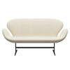 Fritz Hansen Swan Sofa 2 Seater, Black Lacquered/Hallingdal Wool White