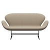 Fritz Hansen Svanesofa 2-Personers, Sortlakeret/Steelcut Beige