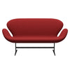 Fritz Hansen Swan Sofa 2 Seater, Black Lacquered/Steelcut Red