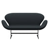 Fritz Hansen Swan Sofa 2 Seater, Black Lacquered/Steelcut Trio Black