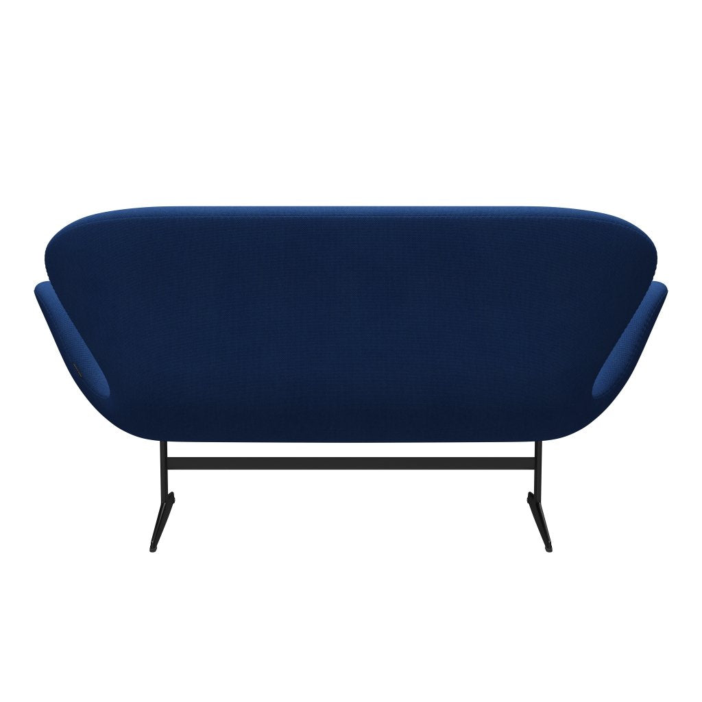 [product_category]-Fritz Hansen Swan Sofa 2 Seater, Black Lacquered/Steelcut Trio Cobalt Blue-Fritz Hansen-3321-STR746-BLLA-FRI-4