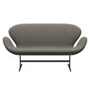 Fritz Hansen Swan Sofa 2 Seater, Black Lacquered/Steelcut Trio Light Brown