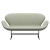 Fritz Hansen Swan Sofa 2 Seater, Black Lacquered/Steelcut Turquoise Light