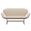 Fritz Hansen Swan Sofa 2 Seater, Black Lacquered/Sunniva Crème/Sand