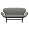 Fritz Hansen Swan Sofa 2 Seater, Black Lacquered/Sunniva Grey