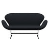 Fritz Hansen Swan Sofa 2 Seater, Black Lacquered/Tonus Dark Aubergine