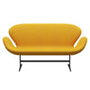 Fritz Hansen Swan Sofa 2 Seater, Black Lacquered/Tonus Mustard