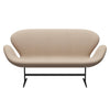 Fritz Hansen Swan Sofa 2 Seater, Black Lacquered/Tonus Sand