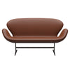 Fritz Hansen Swan Sofa 2 Seater, Brown Bronze/Aura Cognac