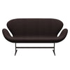 Fritz Hansen Swan Sofa 2 Seater, Brown Bronze/Canvas Black Stone