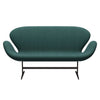 Fritz Hansen Swan Sofa 2 Seater, Brown Bronze/Canvas Emerald Green