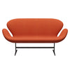 Fritz Hansen Swan™ Sofa 2 Seater, Brown Bronze/Canvas Soft Orange