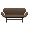 Fritz Hansen Swan Sofa 2 Seater, Brown Bronze/Canvas Stone Grey