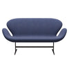 Fritz Hansen Svanesofa 2-Personers, Brown Bronze/Canvas Washed Blue