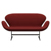 Fritz Hansen Swan Sofa 2 Seater, Brown Bronze/Diablo Wine Red