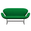 Fritz Hansen Swan Sofa 2 Seater, Brown Bronze/Divina Grass Green