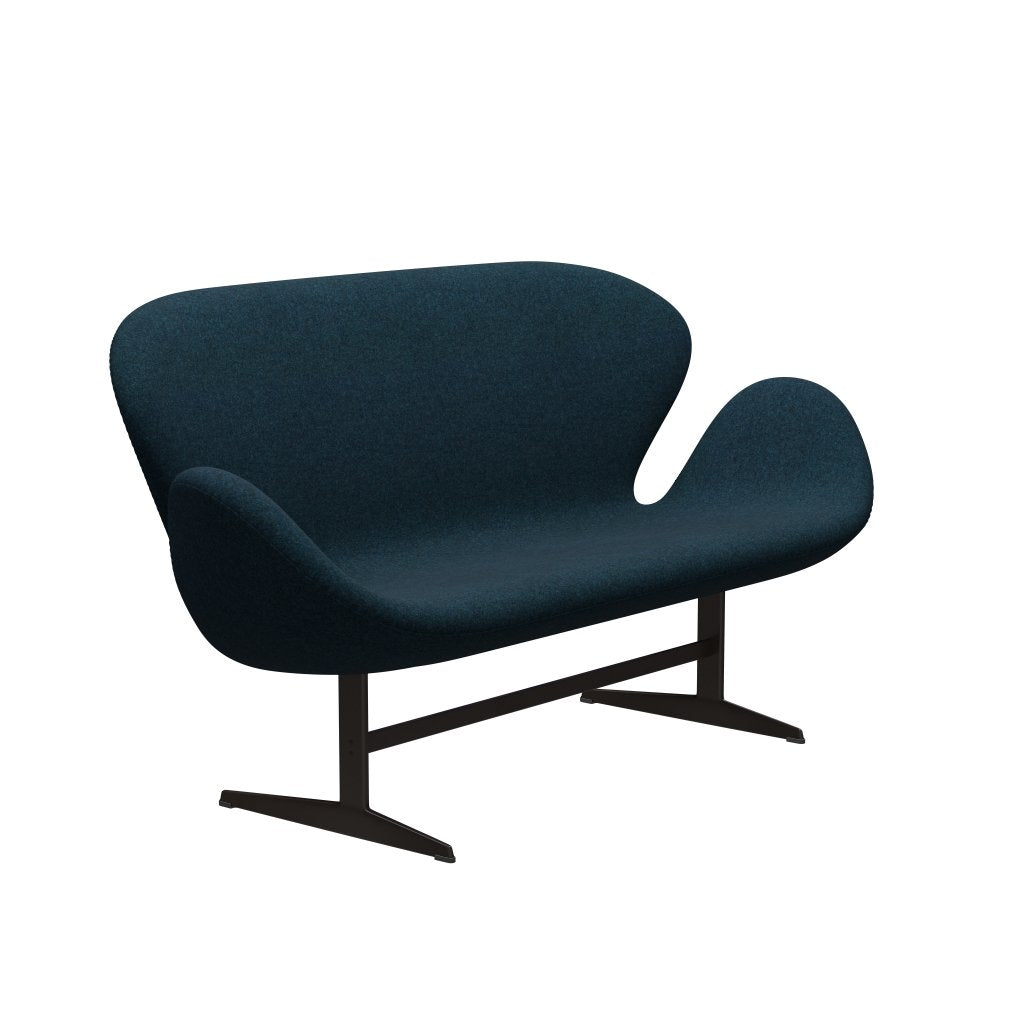 Fritz Hansen Svanesofa 2-Personers, Brown Bronze/Divina Md Darkpetrol