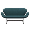 Fritz Hansen Swan Sofa 2 Seater, Brown Bronze/Divina Md Turquoise Dark