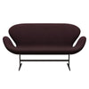 Fritz Hansen Swan Sofa 2 Seater, Brown Bronze/Divina Md Wine Red