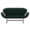 Fritz Hansen Swan Sofa 2 Seater, Brown Bronze/Divina Melange Dark Green