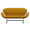 Fritz Hansen Swan Sofa 2 Seater, Brown Bronze/Divina Melange Ochre Yellow