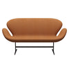 Fritz Hansen Swan™ Sofa 2 Seater, Brown Bronze/Divina Melange Orange Light