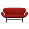 Fritz Hansen Swan Sofa 2 Seater, Brown Bronze/Divina Melange Red