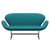 Fritz Hansen Swan Sofa 2 Seater, Brown Bronze/Fame Green Turquoise