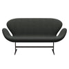 Fritz Hansen Swan Sofa 2 Seater, Brown Bronze/Hallingdal Black/Grey (368)