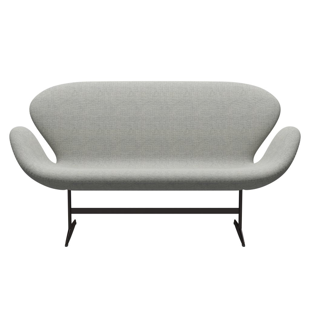 [product_category]-Fritz Hansen Swan Sofa 2 Seater, Brown Bronze/Hallingdal White/Grey-Fritz Hansen-3321-HAL110-BBBASE-FRI-1