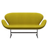 Fritz Hansen Swan Sofa 2 Seater, Brown Bronze/Hallingdal Yellow/Green