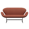 Fritz Hansen Swan™ Sofa 2 Seater, Brown Bronze/Re Wool Coral Red/Natural