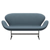 Fritz Hansen Swan Sofa 2 Seater, Brown Bronze/Re Wool Natural/Light Blue