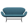 Fritz Hansen Swan Sofa 2 Seater, Brown Bronze/Steelcut Trio Turquoise