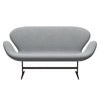 Fritz Hansen Swan Sofa 2 Seater, Brown Bronze/Sunniva Light Grey/Light Blue