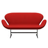 Fritz Hansen Swan™ Sofa 2 Seater, Brown Bronze/Tonus Orange/Red
