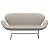 Fritz Hansen Swan Sofa 2 Seater, Satin Brushed Aluminium/Canvas Beige