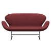 Fritz Hansen Swan™ Sofa 2 Seater, Satin Brushed Aluminium/Canvas Bordeaux