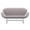 Fritz Hansen Swan Sofa 2 Seater, Satin Brushed Aluminium/Canvas Cool Light Blue