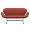 Fritz Hansen Swan™ Sofa 2 Seater, Satin Brushed Aluminium/Canvas Coral