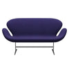 Fritz Hansen Swan Sofa 2 Seater, Satin Brushed Aluminium/Canvas Eclectic Blue