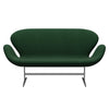 Fritz Hansen Swan Sofa 2 Seater, Satin Brushed Aluminium/Canvas Grass Green