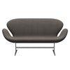 Fritz Hansen Swan Sofa 2 Seater, Satin Brushed Aluminium/Canvas Grey