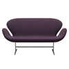 Fritz Hansen Swan Sofa 2 Seater, Satin Brushed Aluminium/Capture Violet Dark