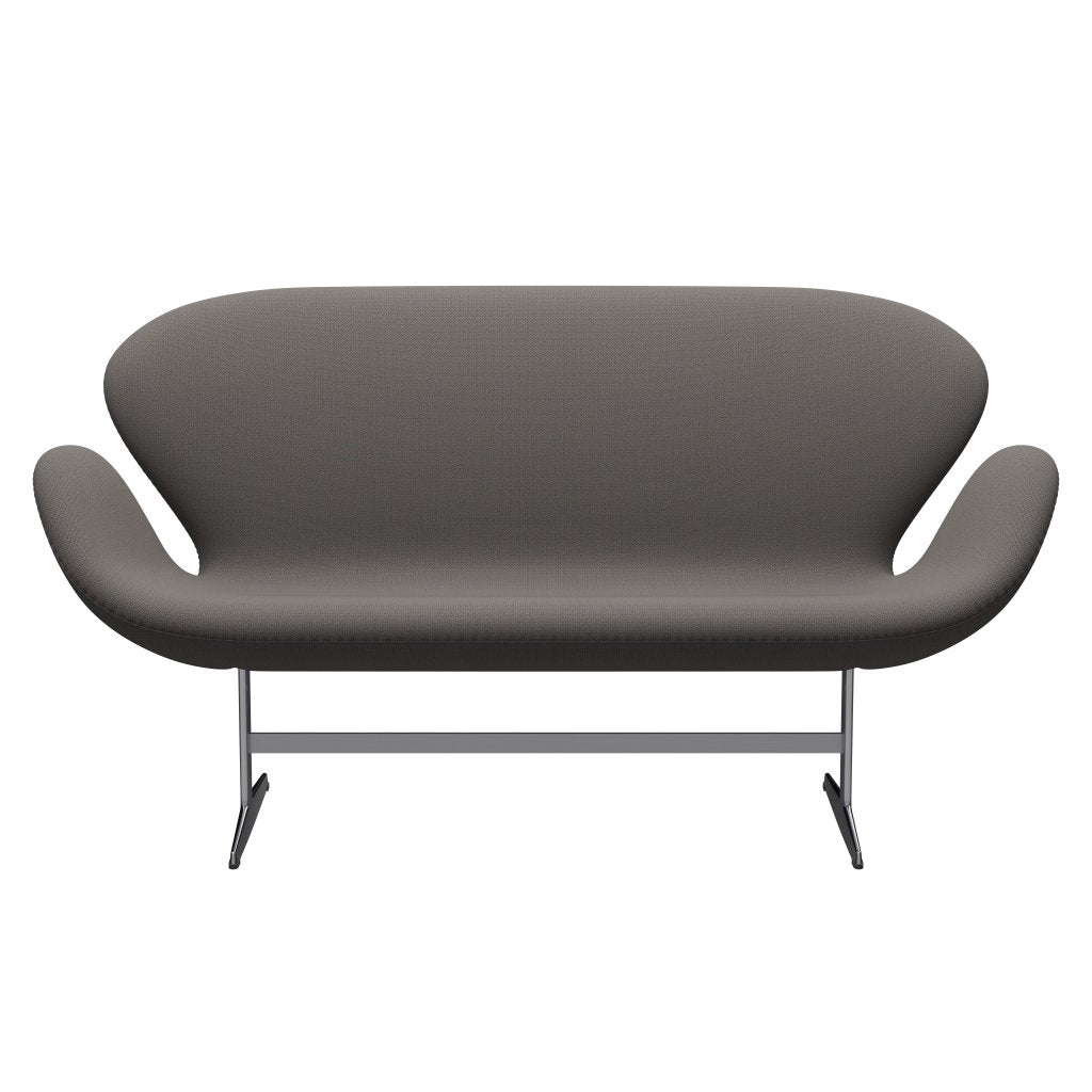 [product_category]-Fritz Hansen Swan Sofa 2 Seater, Satin Brushed Aluminium/Capture Warm Dark Grey-Fritz Hansen-3321-CP4201-SPAL-FRI-1