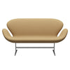 Fritz Hansen Swan™ Sofa 2 Seater, Satin Brushed Aluminium/Comfort Beige (00280)
